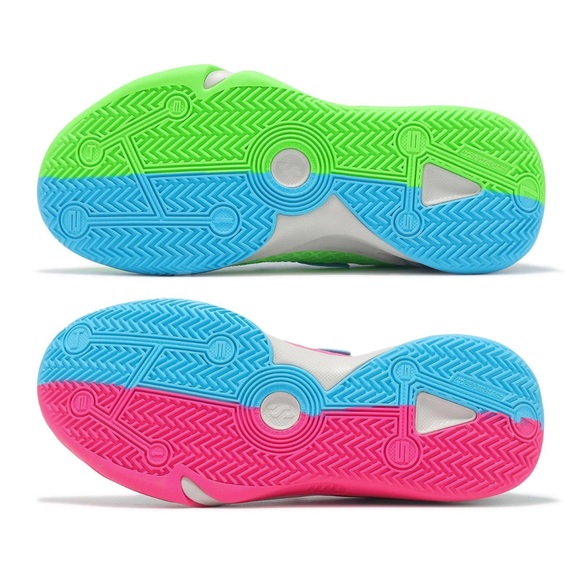 Puma Court Rider 2 Zeros Basketball Shoes‎ Pink Green Blue Tie Dye Mens - Picture 6 of 13